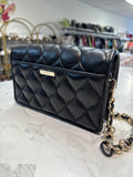 Aspinal of London Black Lottie Pillow Leather Shoulder Bag, 8.75"x5" (retail $1045)