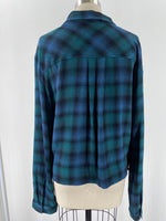 Cloth & Stone Tie Front Plaid Top, XL