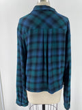Cloth & Stone Tie Front Plaid Top, XL