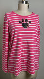 Quacker Factory Pink Paw Print Top, M