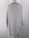 89th & Madison Gray Stripe Cardigan, L