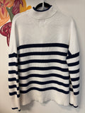 Lands End White/Blue Sweater, XXL