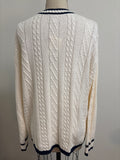 New St. John's Bay White/Blue Sweater, L
