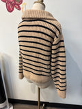 Moral Society Tan Stripe Sweater, L
