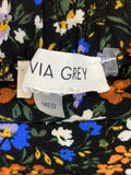Olivia Grey Black Floral Skirt, M