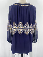 Rungolee Navy Top, L (retail $180)