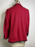 Talbots Red/Blue Stripe Blazer Jacket, XL