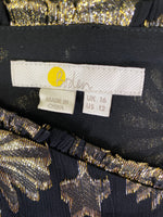 Boden Black/Gold Top, 12