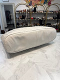 Antonio Melani White/Cream Leather Shoulder Bag, 17"x11"