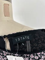 1.State Black Floral Top, L