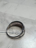Sterling Silver with Pink Stones Ring, 10