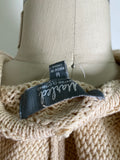 Marled Cream Hooded Sweater, M