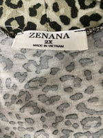 Zenana Animal Print Cardigan, 2X