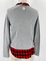 J. Crew Gray/Buffalo Plaid Sweater, M