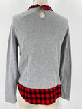 J. Crew Gray/Buffalo Plaid Sweater, M