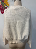 Free People Cropped Cream Sweatshirt, XS