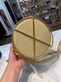 Vintage Tango Bag Gold Drawstring Crossbody Bag, 10"x6"