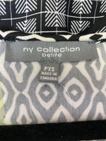 NY Collection Black/Green Dress, XS Petite