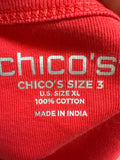 New Chico's Watermelon Punch Top, XL