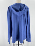 Belle Kim Gravel Blue Hooded Pullover, XL