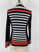 Michael Tyler 2pc Black Stripe Jacket + Top, S