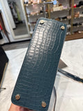 DKNY Teal Leather Crossbody Bag, 9.5"x6.75"