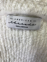 American Threads White Cowl Neck Sweater, S/M