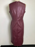 Ann Taylor Burgundy Faux Leather Dress, 8 Petite