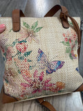 Brighton Briana Straw Tote Butterfly Crossbody Bag, 11"x10"