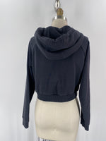 Adidas Black Cropped Hoodie Sweatshirt, S