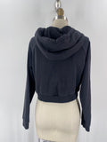 Adidas Black Cropped Hoodie Sweatshirt, S