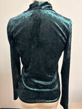 Boston Proper Green Crushed Velour Top, S