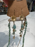 Fossil Gold/Blue Necklace + Earrings