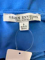 Green Envelope Blue Dress, L