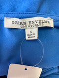 Green Envelope Blue Dress, L
