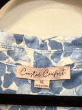 Coastal Comfort Blue Linen Top, XL