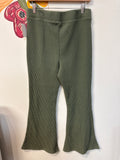 Aerie Green Waffle Knit 30" Inseam Pants, L