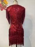 Babeyond Burgundy Flapper Dress, M