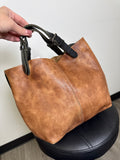 Old Trend Brown Leather Crossbody Bag, 14"x11" (retail $250+)