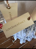 New Love Shack Fancy Blue Bitsy 2pc Skirt + Top, M