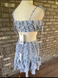 New Love Shack Fancy Blue Bitsy 2pc Skirt + Top, M
