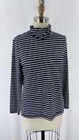Talbots Blue Stripe Turtleneck Tee, M