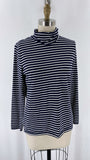 Talbots Blue Stripe Turtleneck Tee, M