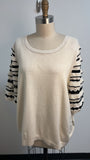 New Chico's Cream/Black Sweater, XXL