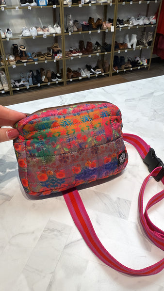 Natural Life Pink Floral Crossbody Bag, 7"x5"