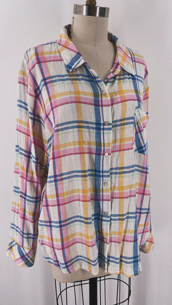 Candance Cameron Bure Plaid Top, XL