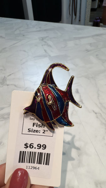 Fish  Brooch, 2"