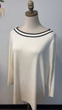New Talbots Cream/Black Sweater, 3X