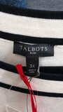 New Talbots Cream/Black Sweater, 3X
