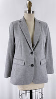 Ann Taylor Gray Wool Blend Blazer Jacket, 8 Petite